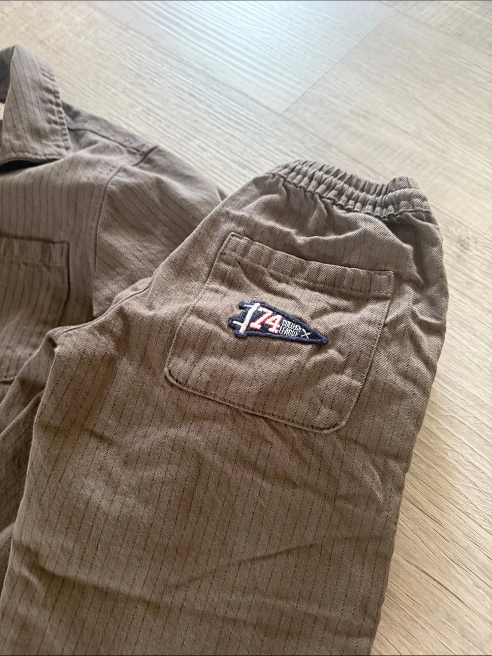 Zara Olive green pin striped Set